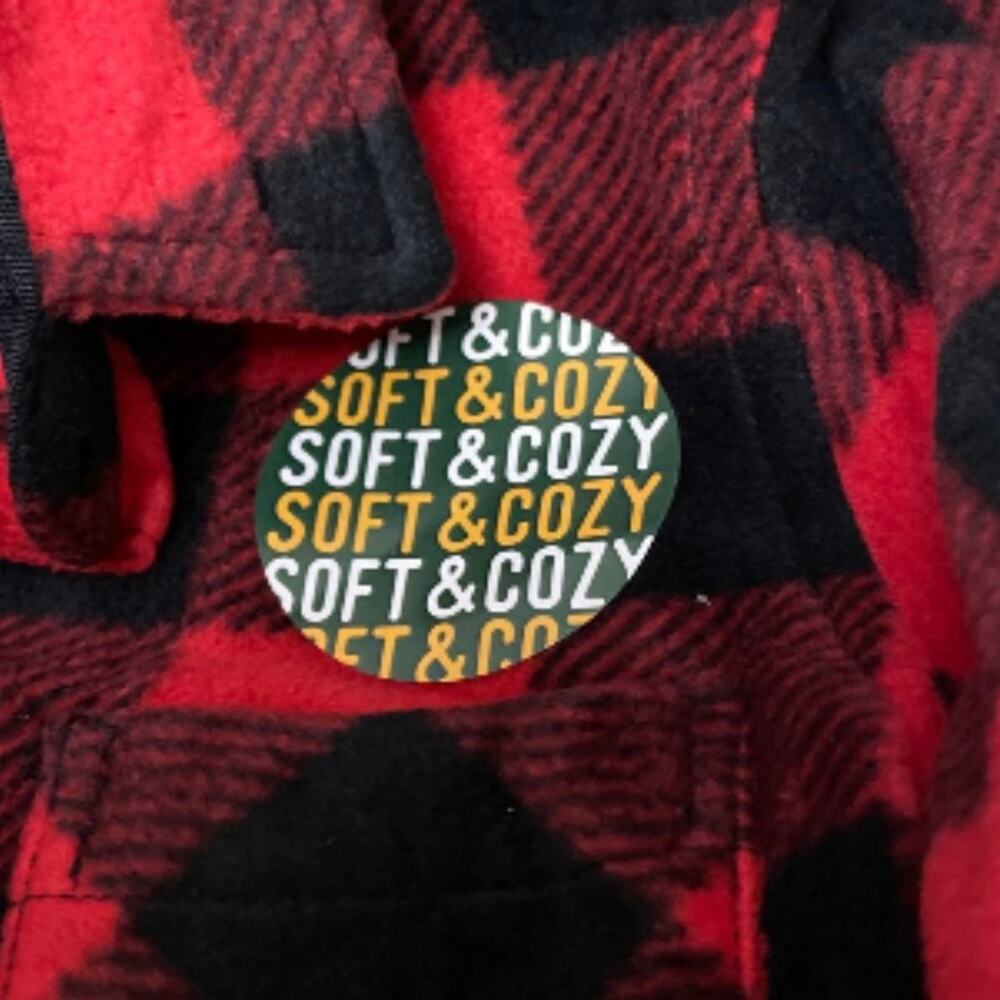 0293 NEW Boys Black and Red Flannel Button Up Shirt - Picture 4 of 4